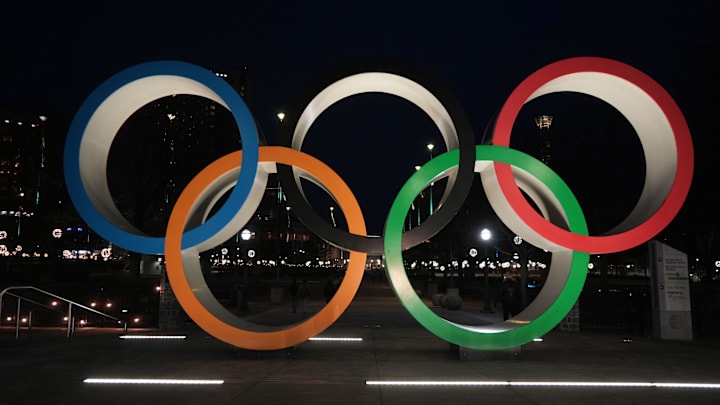 The Olympic rings rest silently in Atlanta.