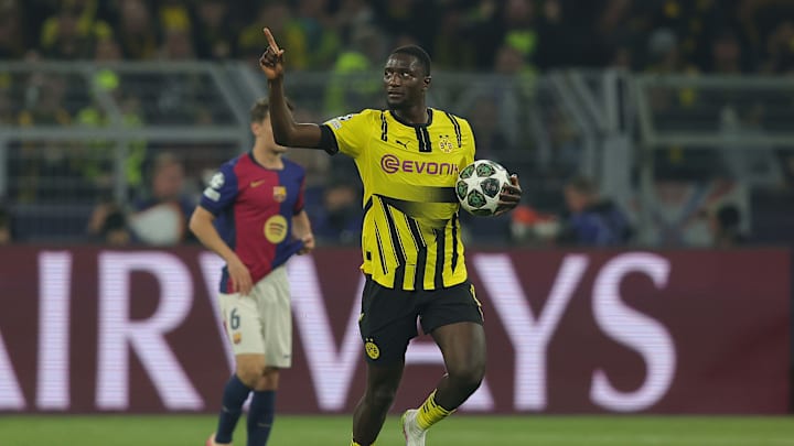 Serhou Guirassy bejubelt seinen Treffer gegen Barca