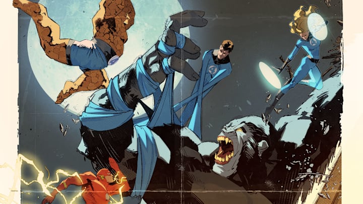 The Flash/Fantastic Four by Adrián Gutiérrez. Image courtesy DC Comics The Flash/Fantastic Four by Adrián Gutiérrez. Image courtesy DC Comics