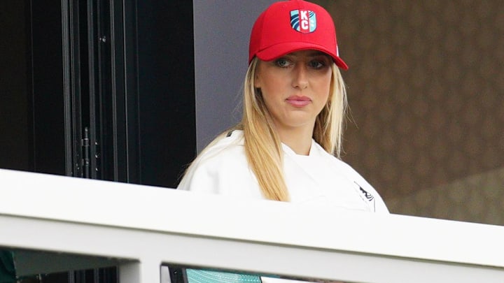 Brittany Mahomes in attendance before a NWSL playoff match between the Kansas City Current and the North Carolina Courage at CPKC Stadium. Brittany Mahomes in attendance before a NWSL playoff match between the Kansas City Current and the North Carolina Courage at CPKC Stadium.
