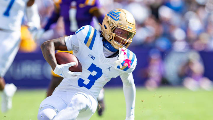 Bruins Kwazi Gilmer 3 as the LSU Tigers take on UCLA at Tiger Stadium in Baton Rouge, LA. Saturday, Sept. 21, 2024. Bruins Kwazi Gilmer 3 as the LSU Tigers take on UCLA at Tiger Stadium in Baton Rouge, LA. Saturday, Sept. 21, 2024.