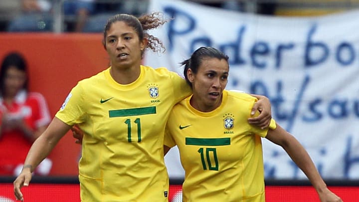 Cristiane e Marta são as maiores artilheiras do Brasil no torneio