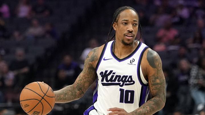 Apr 5, 2026; Sacramento, California, USA; Sacramento Kings guard DeMar DeRozan (10) during the first quarter against the LA Clippers at Golden 1 Center. Mandatory Credit: Darren Yamashita-Imagn Images Apr 5, 2026; Sacramento, California, USA; Sacramento Kings guard DeMar DeRozan (10) during the first quarter against the LA Clippers at Golden 1 Center. Mandatory Credit: Darren Yamashita-Imagn Images
