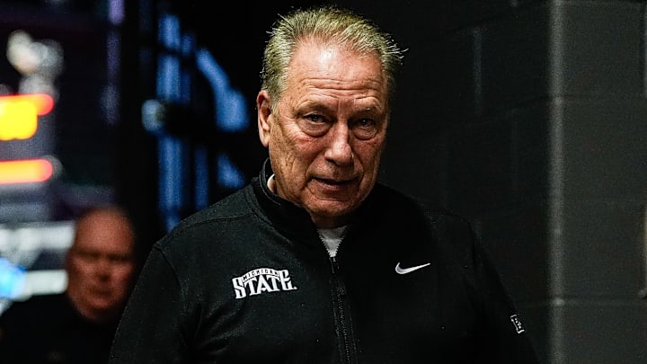 Michigan State head coach Tom Izzo walks off the court after 71-63 win over New Mexico at the Second Round of NCAA tournament at Rocket Arena in Cleveland, Ohio on Sunday, March 23, 2025.
