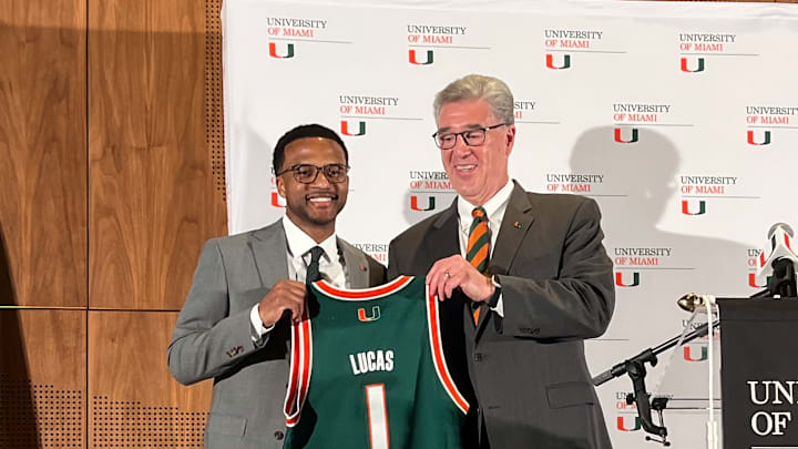 Jai Lucas being introduced as the newest Head Coach of the Miami Hurricanes.