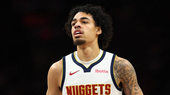 Mar 24, 2026; Phoenix, Arizona, USA; Denver Nuggets guard Julian Strawther (3) against the Phoenix Suns at Mortgage Matchup Center. Mandatory Credit: Mark J. Rebilas-Imagn Images Mar 24, 2026; Phoenix, Arizona, USA; Denver Nuggets guard Julian Strawther (3) against the Phoenix Suns at Mortgage Matchup Center. Mandatory Credit: Mark J. Rebilas-Imagn Images