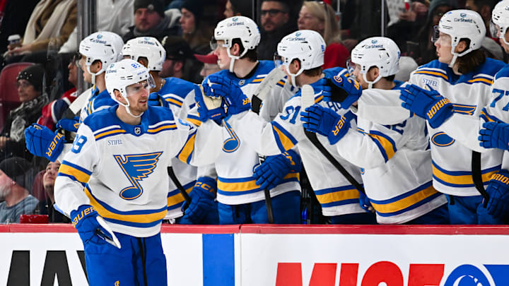 Pavel Buchnevich celebrating a goal against the Montreal Canadiens