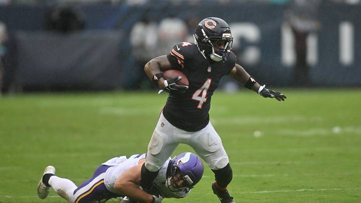 Chicago Bears running back D'Andre Swift is a solid prop target in Week 3. Chicago Bears running back D'Andre Swift is a solid prop target in Week 3.