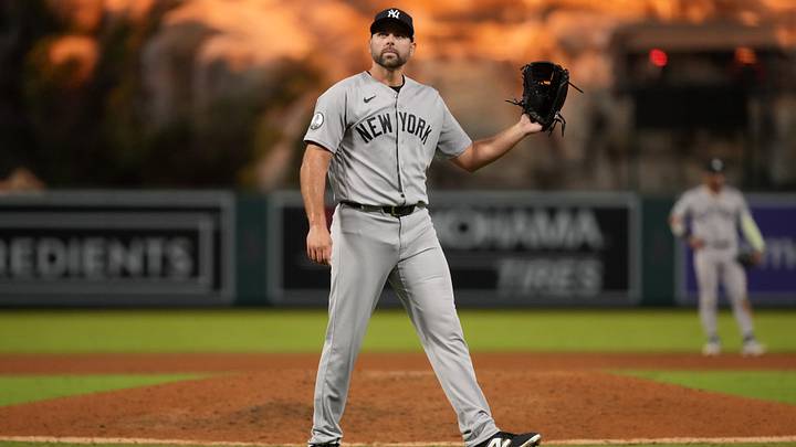 Sep 2, 2026; Anaheim, California, USA; New York Yankees pitcher David Bednar (53) reacts in the 10th inning against the Los Angeles Angels at Angel Stadium. Mandatory Credit: Kirby Lee-Imagn Images Sep 2, 2026; Anaheim, California, USA; New York Yankees pitcher David Bednar (53) reacts in the 10th inning against the Los Angeles Angels at Angel Stadium. Mandatory Credit: Kirby Lee-Imagn Images