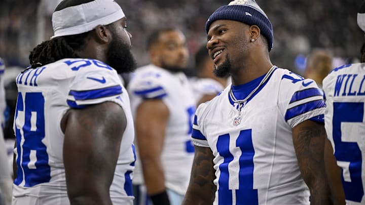 Dallas Cowboys EDGE Micah Parsons and DT Mazi Smith before the game between the Dallas Cowboys and the Baltimore Ravens.