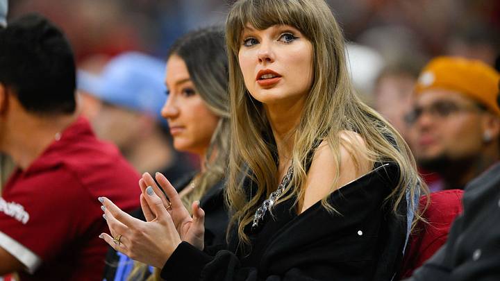 May 23, 2026; Cleveland, Ohio, USA; Taylor Swift during the third quarter between the New York Knicks and Cleveland Cavaliers during game three of the eastern conference finals for the 2026 NBA playoffs at Rocket Arena. Mandatory Credit: David Richard-Imagn Images May 23, 2026; Cleveland, Ohio, USA; Taylor Swift during the third quarter between the New York Knicks and Cleveland Cavaliers during game three of the eastern conference finals for the 2026 NBA playoffs at Rocket Arena. Mandatory Credit: David Richard-Imagn Images