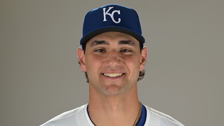 Feb 19, 2025; Surprise, AZ, USA; Kansas City Royals Jac Caglianone (14) poses for a photo during media day. Mandatory Credit: Jayne Kamin-Oncea-Imagn Images Feb 19, 2025; Surprise, AZ, USA; Kansas City Royals Jac Caglianone (14) poses for a photo during media day. Mandatory Credit: Jayne Kamin-Oncea-Imagn Images