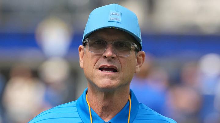 Aug 16, 2025; Inglewood, California, USA; Los Angeles Chargers coach Jim Harbaugh reacts during the game against the Los Angeles Rams at SoFi Stadium. Mandatory Credit: Kirby Lee-Imagn Images Aug 16, 2025; Inglewood, California, USA; Los Angeles Chargers coach Jim Harbaugh reacts during the game against the Los Angeles Rams at SoFi Stadium. Mandatory Credit: Kirby Lee-Imagn Images