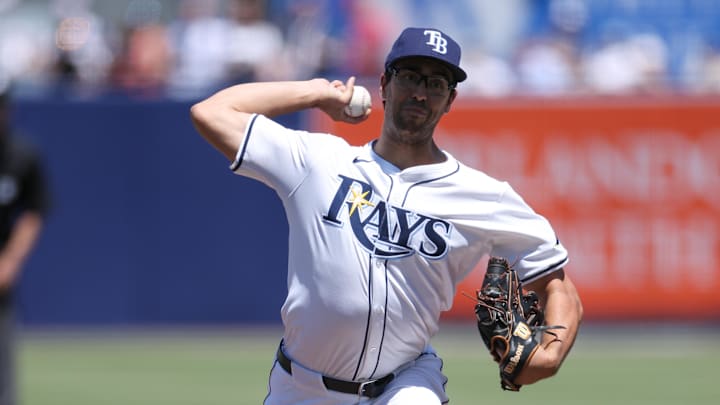 Tampa Bay's Joe Boyle throws a pitch against the Atlanta Braves at George M. Steinbrenner Field on Sunday.