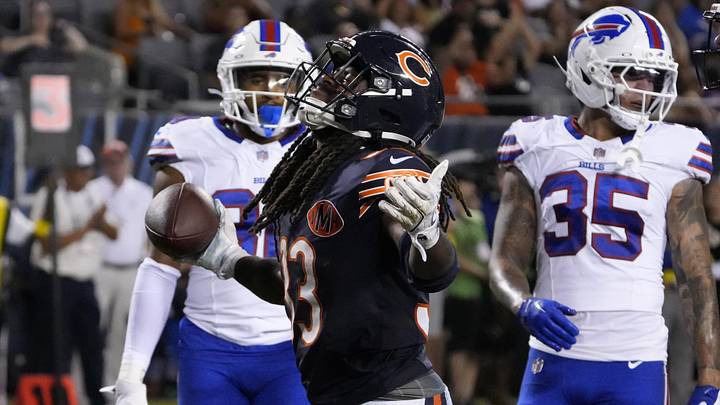 Former Bears running back Ian Wheeler scores a touchdown against the Buffalo Bills at Soldier Field. Former Bears running back Ian Wheeler scores a touchdown against the Buffalo Bills at Soldier Field.