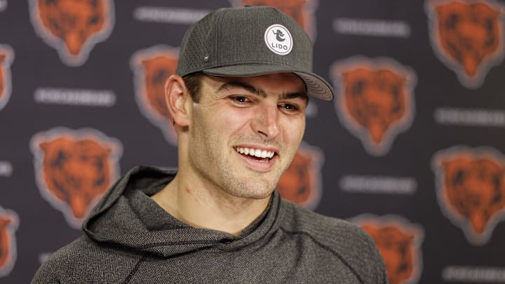 Cole Kmet is enjoying all the attention to detail and also the mentoring he's doing under new coach Ben Johnson.