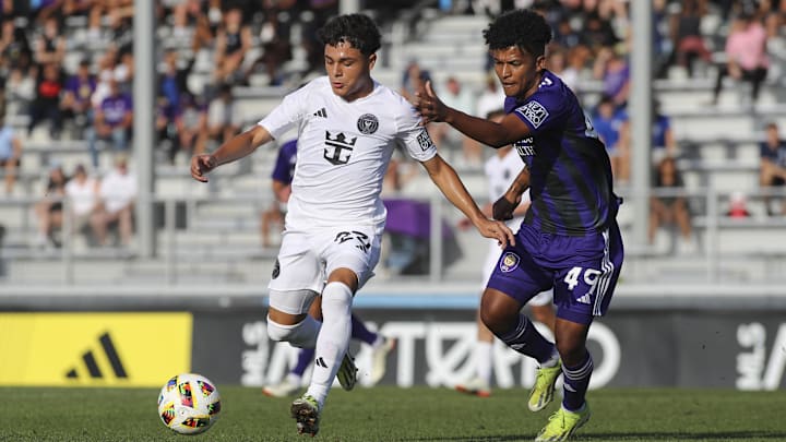 Apr 2, 2024; Bradenton, FL, USA; Orlando City B and Inter Miami II at IMG Academy. Mandatory Credit: Morgan Tencza-Imagn Images