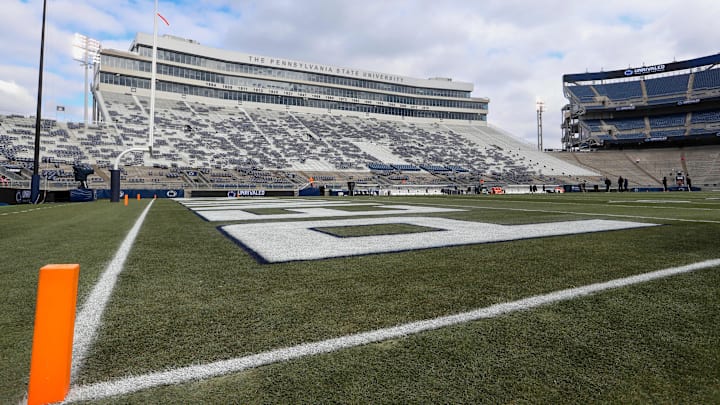A general view inside of Beaver Stadium prior to the game between the Maryland Terrapins and the Penn State Nittany Lions.