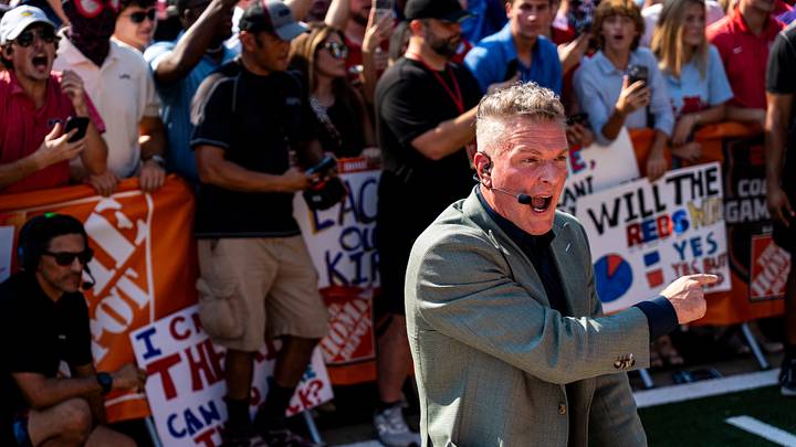 Pat McAfee speaks during McAfee’s “Kicking is Easy” Contest at ESPN’s College GameDay at The Grove in Oxford, Miss., on Saturday, Sept. 19, 2026. The GameDay visit for the Ole Miss-LSU game marks the return of head coach Lane Kiffin since leaving Ole Miss. Pat McAfee speaks during McAfee’s “Kicking is Easy” Contest at ESPN’s College GameDay at The Grove in Oxford, Miss., on Saturday, Sept. 19, 2026. The GameDay visit for the Ole Miss-LSU game marks the return of head coach Lane Kiffin since leaving Ole Miss.