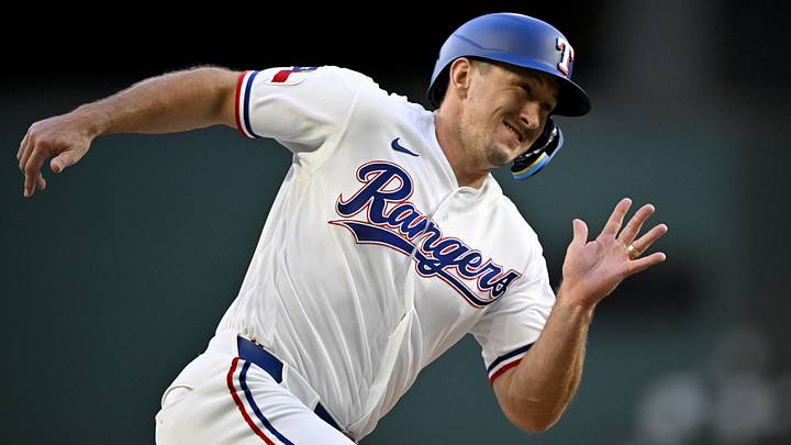 Texas Rangers left fielder Wyatt Langford.