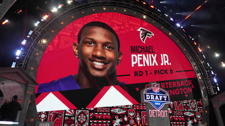 The Atlanta Falcons selected former Washington Huskies star Michael Penix Jr. with the No. 8 pick in the 2024 NFL Draft. 