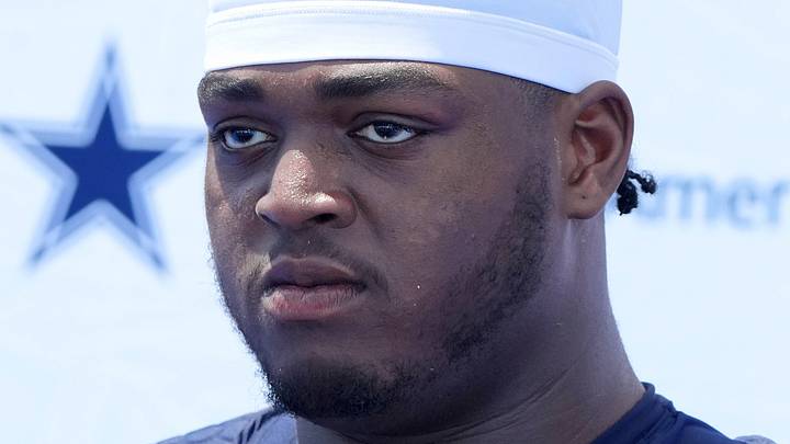 NFL Dallas Cowboys guard Tyler Smith. Mandatory Credit: Kirby Lee-Imagn Images NFL Dallas Cowboys guard Tyler Smith. Mandatory Credit: Kirby Lee-Imagn Images