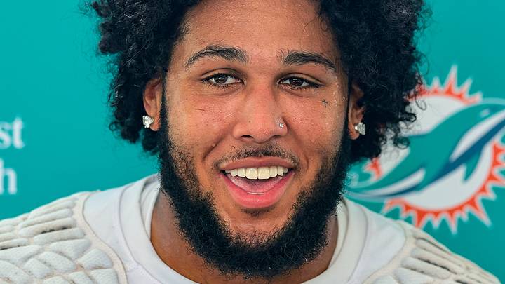 NFL Miami Dolphins guard Kadyn Proctor NFL Miami Dolphins guard Kadyn Proctor