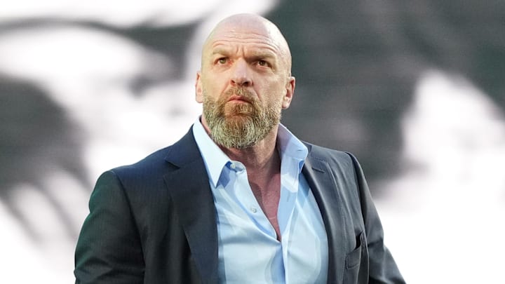 Apr 6, 2024; Philadelphia, PA, USA; WWE CCO Triple H during Wrestlemania XL Saturday at Lincoln Financial Field. Mandatory Credit: Joe Camporeale-Imagn Images
