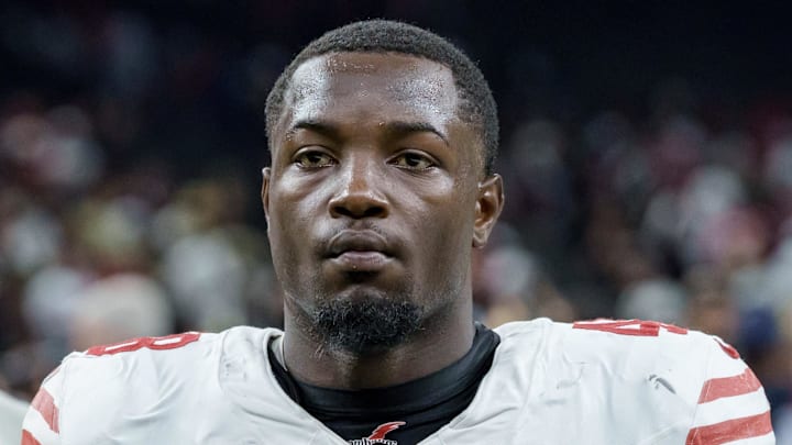 San Francisco 49ers linebacker Tatum Bethune (48) San Francisco 49ers linebacker Tatum Bethune (48)