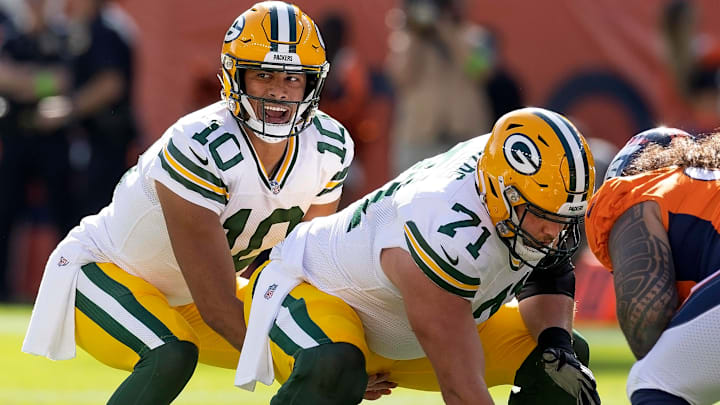 October 22, 2023, Denver, Colorado, USA: Packers QB JORDAN LOVE readies to take a snap during the 1st. Half at Empower Field at Mile High Sunday afternoon in Denver CO. The Broncos beat the Packers 19-17. October 22, 2023, Denver, Colorado, USA: Packers QB JORDAN LOVE readies to take a snap during the 1st. Half at Empower Field at Mile High Sunday afternoon in Denver CO. The Broncos beat the Packers 19-17.