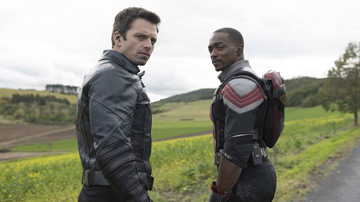 (L-R): Winter Soldier/Bucky Barnes (Sebastian Stan) and Falcon/Sam Wilson (Anthony Mackie) in Marvel Studios’ THE FALCON AND THE WINTER SOLDIER (L-R): Winter Soldier/Bucky Barnes (Sebastian Stan) and Falcon/Sam Wilson (Anthony Mackie) in Marvel Studios’ THE FALCON AND THE WINTER SOLDIER
