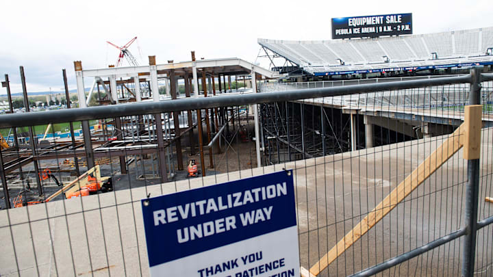 A view of the renovations underway at Penn State's Beaver Stadium ahead of the 2025 football season. 