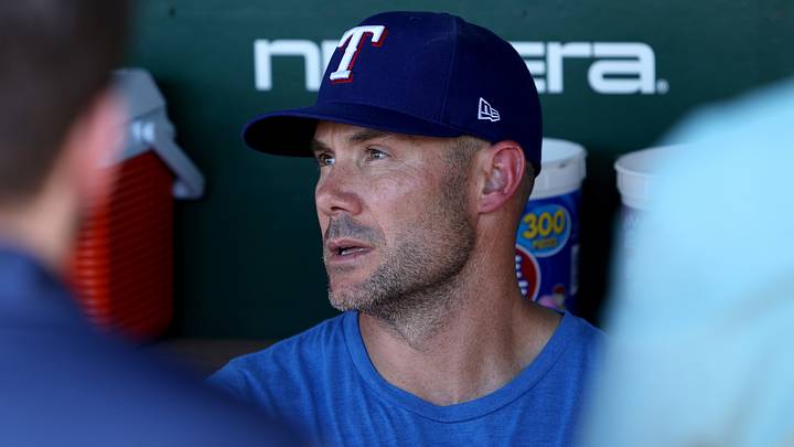 Texas Rangers manager Skip Schumaker. Credit: Dennis Lee-Imagn Images