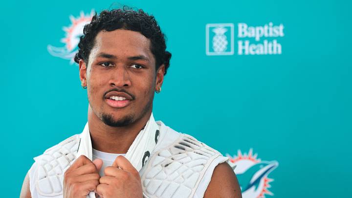 Miami Dolphins cornerback Chris Johnson speaks to reporters after practice at the Baptist Health Training Complex. Miami Dolphins cornerback Chris Johnson speaks to reporters after practice at the Baptist Health Training Complex.