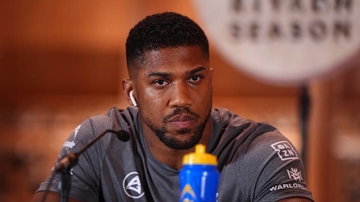 Anthony Joshua during a press conference at the Guildhall, London on September 18, 2024.
