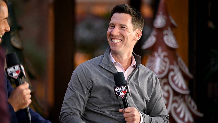 Dec 9, 2024; Dallas, TX, USA; Boston Red Sox chief baseball officer Craig Breslow speaks with the media at the Hilton Anatole during the 2024 MLB Winter Meetings. Mandatory Credit: Jerome Miron-Imagn Images Dec 9, 2024; Dallas, TX, USA; Boston Red Sox chief baseball officer Craig Breslow speaks with the media at the Hilton Anatole during the 2024 MLB Winter Meetings. Mandatory Credit: Jerome Miron-Imagn Images