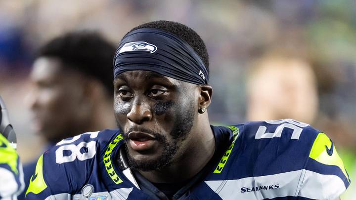 Seattle Seahawks linebacker Derick Hall during Super Bowl LX