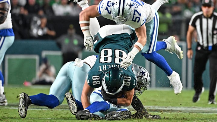 Philadelphia Eagles tight end Dallas Goedert won’t be able to play in Sunday’s matchup against the Chiefs.