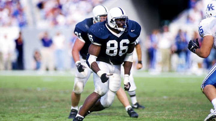 Former Penn State Nittany Lions defensive end Courtney Brown (86) is pictured during the 1999 season. Brown is on the ballot for the 2026 College Football Hall of Fame induction class. Former Penn State Nittany Lions defensive end Courtney Brown (86) is pictured during the 1999 season. Brown is on the ballot for the 2026 College Football Hall of Fame induction class.