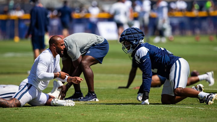 Dallas Cowboys quarterback Dak Prescott and linebacker Micah Parsons during training camp Dallas Cowboys quarterback Dak Prescott and linebacker Micah Parsons during training camp