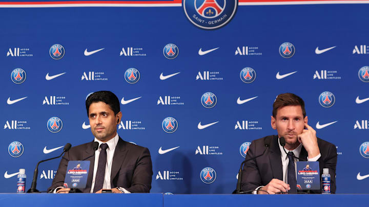 Lionel Messi y Nasser Al Khelaifi