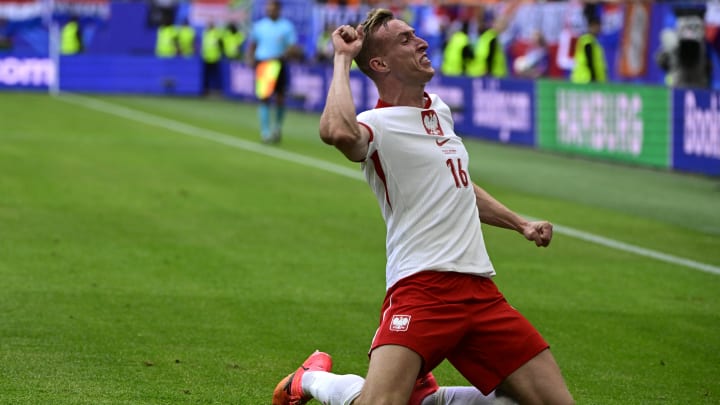 Adam Buksa, célébrant son but contre les Pays-Bas.