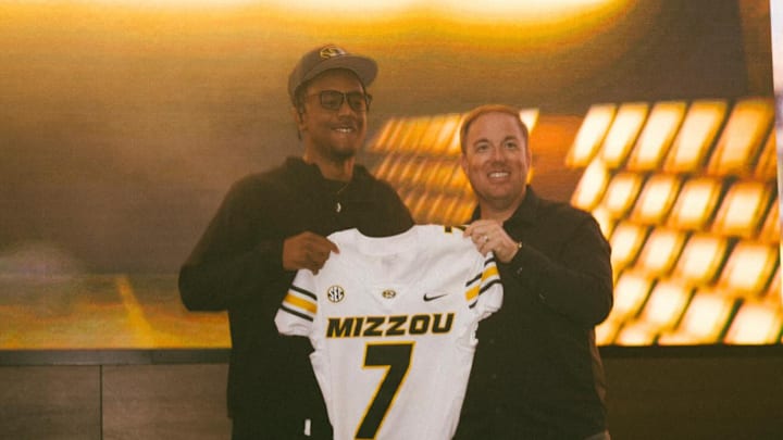 Valley High School safety Jayden McGregory, alongside Missouri Tigers head coach Eliah Drinkwitz on an official visit to the University of Missouri on Sunday, June 8, 2025. 