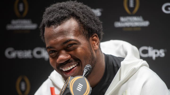 University of Miami's Rueben Bain Jr. talks at Media Day during the College Football Playoff on Saturday, Jan. 17, 2026.