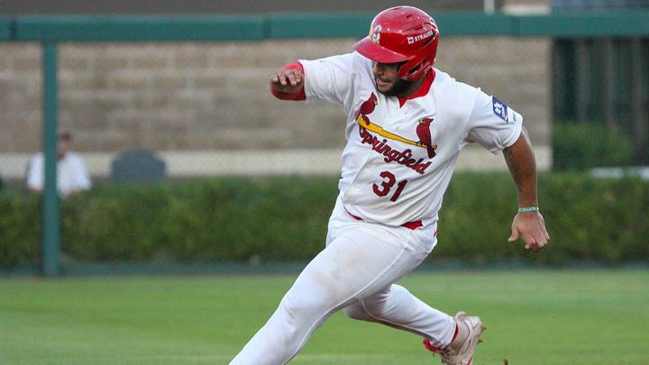 Springfield Cardinals' Rainiel Rodriguez sprints to third base against the Amarillo Sod Poodles in Game 2 of the Texas League Championship series in Springfield, Missouri, on Tuesday, Sept. 22. Springfield Cardinals' Rainiel Rodriguez sprints to third base against the Amarillo Sod Poodles in Game 2 of the Texas League Championship series in Springfield, Missouri, on Tuesday, Sept. 22.