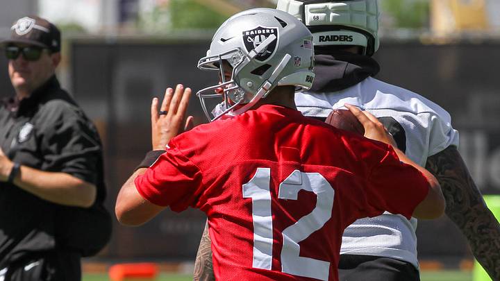 Las Vegas Raiders QB Aidan O'Connell at OTAs Las Vegas Raiders QB Aidan O'Connell at OTAs