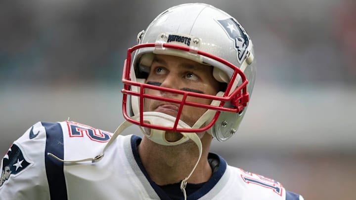 New England Patriots quarterback Tom Brady (12) at Hard Rock Stadium in Miami Gardens, Florida on December 9, 2018. [ALLEN EYESTONE/palmbeachpost.com]
