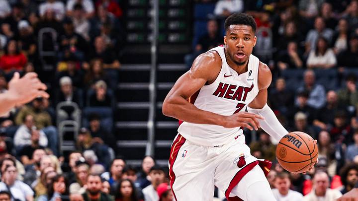 Oct 3, 2026; Quebec City, Quebec, CAN; Miami Heat forward Giannis Antetokounmpo (7) dribbles the ball against the Toronto Raptors during the second quarter at Videotron Centre. Mandatory Credit: David Kirouac-Imagn Images Oct 3, 2026; Quebec City, Quebec, CAN; Miami Heat forward Giannis Antetokounmpo (7) dribbles the ball against the Toronto Raptors during the second quarter at Videotron Centre. Mandatory Credit: David Kirouac-Imagn Images