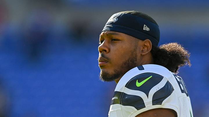 Former Seattle Seahawks wide receiver Dee Eskridge (1) walks down the field.