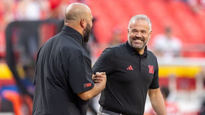 Matt Rhule and Donovan Raiola pregame Matt Rhule and Donovan Raiola pregame